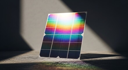 Fototapeta premium Colorful Solar Panel Leaning on Ground