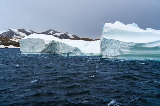 Antartica: icebergs floting in the Gerlach Strait