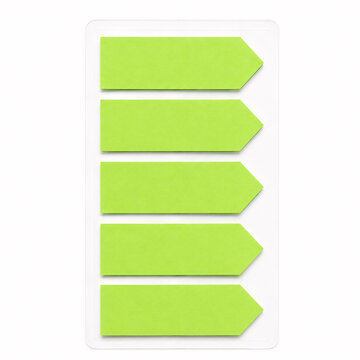 Set of five bright lime green memory bookmarks