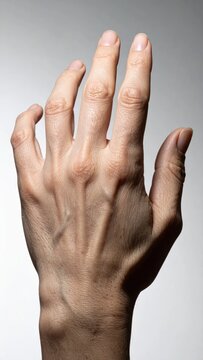 Back of a human hand showing vascular detail.