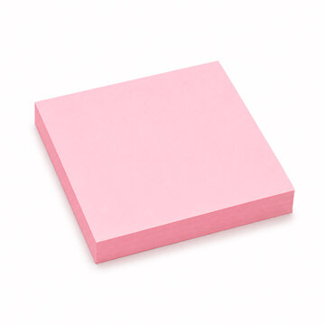 Stack of pink adhesive notes on a white background