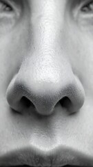 Fototapeta premium Black and white macro photo of human nose