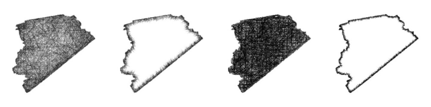 Sketch Houston, Texas outline map design set