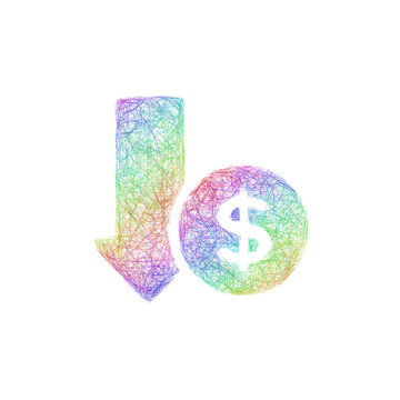 Multicolor sketch downgrade plan icon design