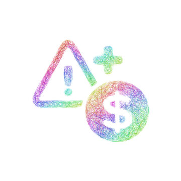 Colorful sketch overage charge icon design
