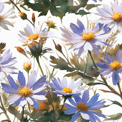 Fototapeta premium seamless background with flowers
