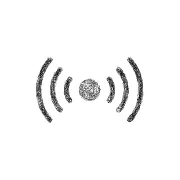 Sketch black and white broadcast logo design