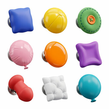 Colorful Cabinet Knobs Featuring Playful Shapes Like Balloons And Cushions To Decorate Kids Furniture Drawers Creating A Cheerful Interior Design Theme For Children Rooms And Playful Homes