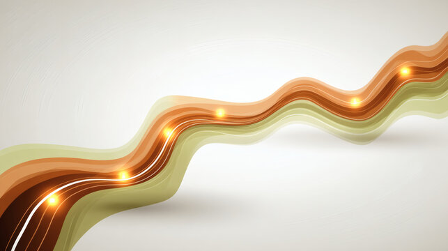 abstract 3D ribbon illustration flowing in a perfect circle to visualize the PDCA process. The ribbon transitions through a gradient of earthy hues: copper, moss green, sand, and terracotta. 