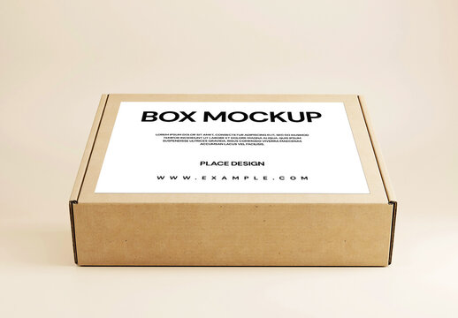 Kraft Cardboard Box Mockup Template