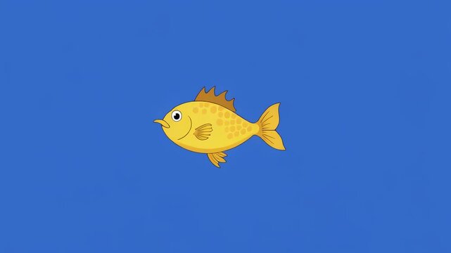 School of Yellow Fish Swimming in Blue Water with Black Horizontal Lines