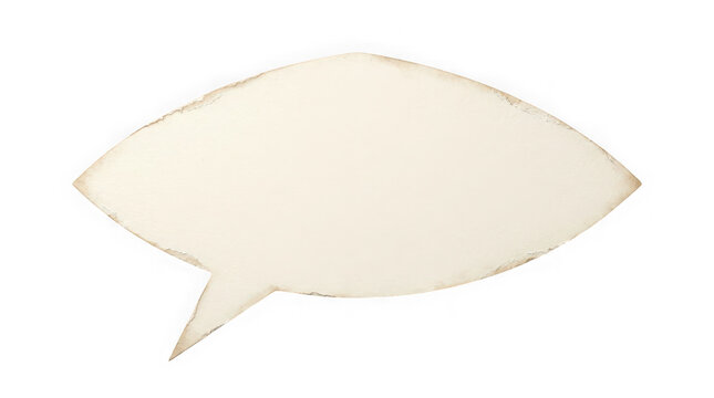 Vintage paper speech bubble with rounded edges isolated on transparent background