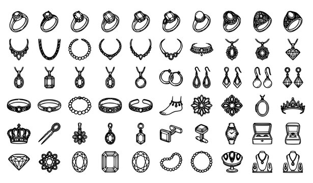 Complete Vintage Gold Precious Stone Jewelry Collection
