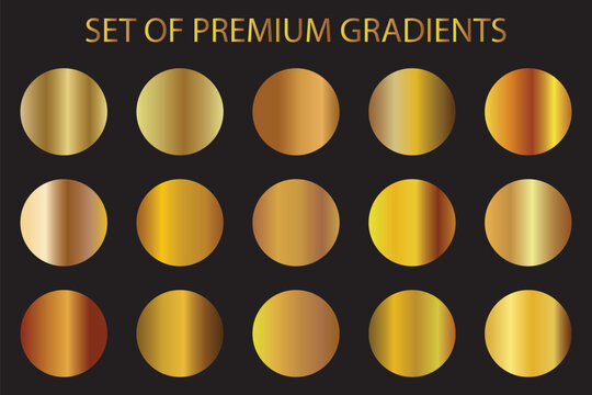 golden metallic gradient for text design and bulletin boards, infographics. Metallic gold gradient. golden palette