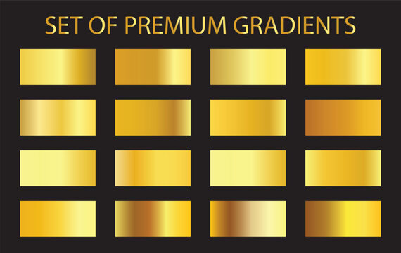 golden metallic gradient for text design and bulletin boards, infographics. Metallic gold gradient. golden palette
