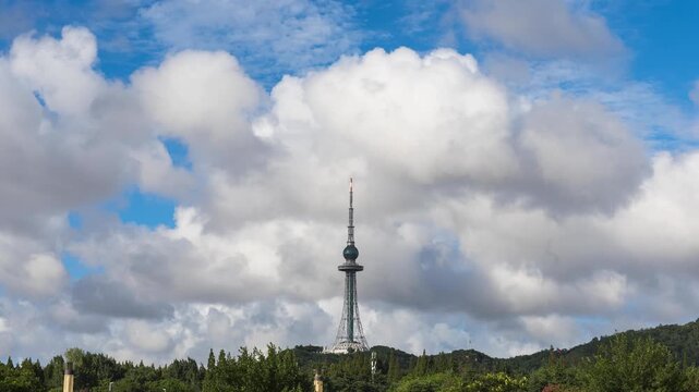 time-lapse video clip of Qingdao TV tower