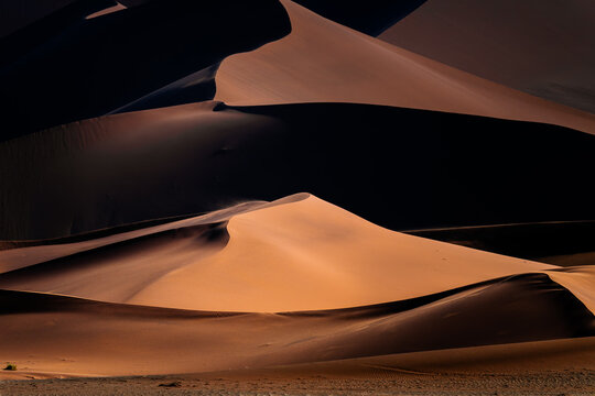 Sossusvlei Desert Sand Dunes with Light and Shadow