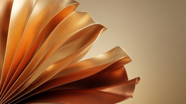 Brushed gold 3D blades rendered with a polished sheen