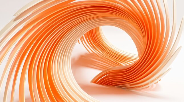 Radiant orange 3D coil spiraling into a bright tunnel
