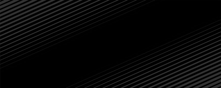Black oblique straight line background. Masculine dark linear abstract wallpaper. Elegant luxury striped gradient texture. Grey diagonal lines backdrop for flyer, banner, poster, presentation. Vector