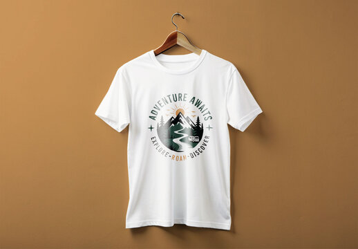 Adventure Awaits T Shirt Design Layout