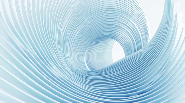 Pale blue 3D spiral opening into a luminous tunnel