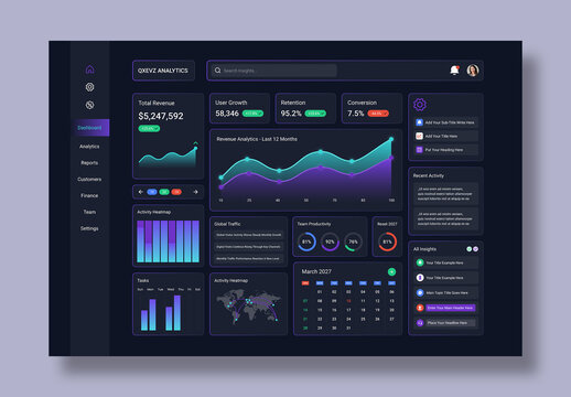 Modern Dark Analytics Dashboard UI