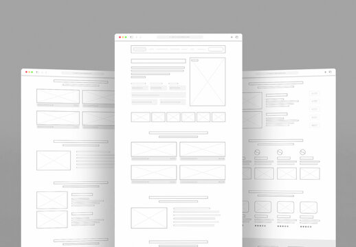 Modern Website Landing Page Wireframe UI Kit