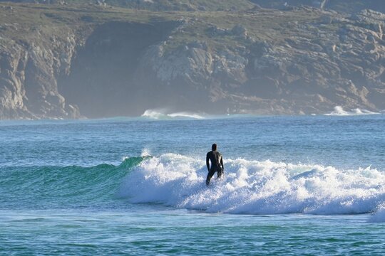Surfer surfing in the Atlantic waves , ocean, sea sports and adventure , near Ferrol, Galicia, Spain
July 12, 2026