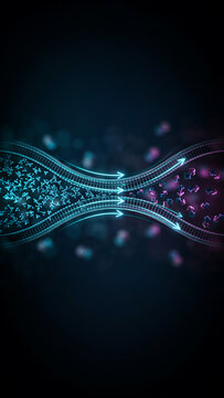 Scientific visualization of molecular transport through a biological cell membrane with particles