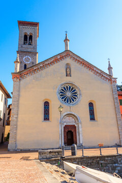 Church of Santa Tecla in Torno, picturesque village on the Lake Como, Lombardy, Italy
