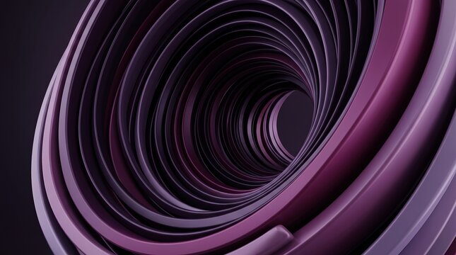 Layered plum 3D waves cresting in violet and rose