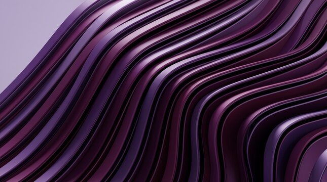 Diagonal violet 3D waves rendered in dusty mauve light