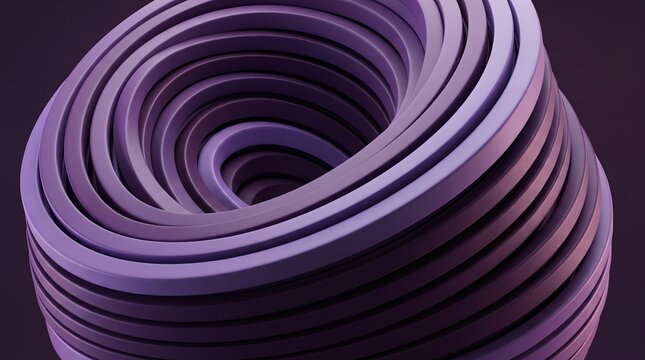 Concentric violet 3D rings spiraling into a dark core