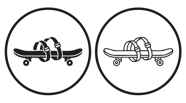 skateboard deck vector icon silhouette with outline art silhouette with outline art silhouette with outline art vector icon