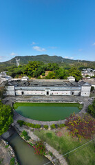 Fototapeta premium Aerial photography of Ye Yalai's former residence in Biyanlou Hakka walled house, Huiyang District, Huizhou City