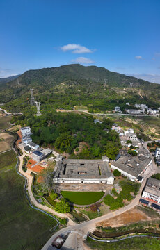 Aerial photography of Ye Yalai's former residence in Biyanlou Hakka walled house, Huiyang District, Huizhou City