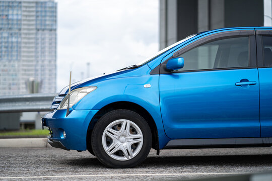 KRASNOYARSK, RUSSIA - August 23, 2026: Blue Toyota Ist