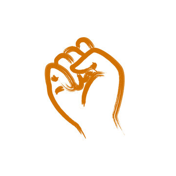 じゃんけんのグーの手書き風右手のイラスト/Hand-drawn style illustration of a right hand making a "rock" gesture in Rock-Paper-Scissors.