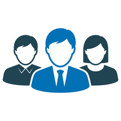 Fototapeta premium Business team personnel silhouettes group of people vector icon graphic representation