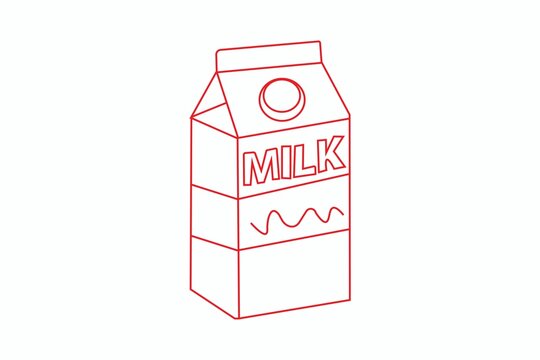 Simple milk carton vector illustration isolated on white background