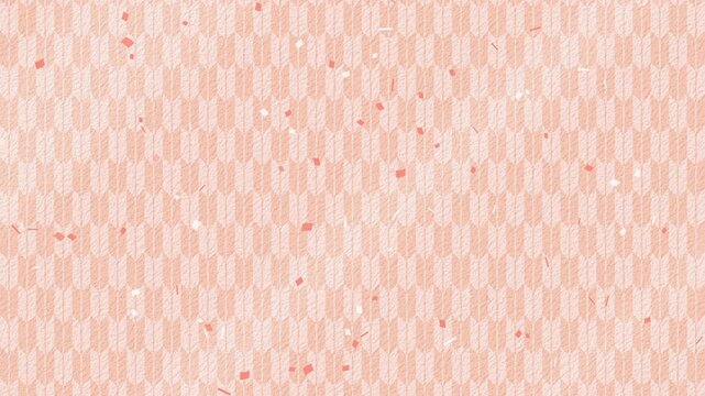 紙吹雪 ピンク 下降 パターン01 矢絣01 ループ （淡いピンク 背景）