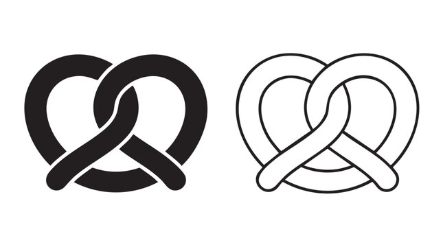 pretzel silhouette with outline art, a simple vector icon design silhouette with outline silhouette with outline art vector icon