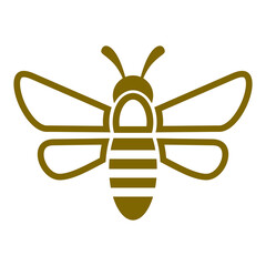 Yellow bee icon isolated on transparent background © sljubisa