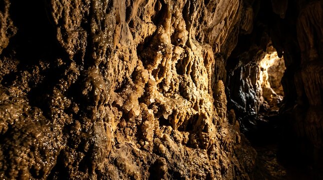 Cave limestone formations with stalactites and stalagmites