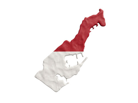Monaco map with red and white flag for luxury travel concept.