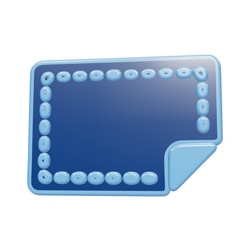 Modern blue folder icon with white document pages preview isolated on white background