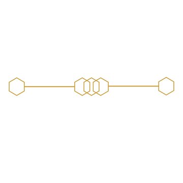 Elegant Gold Geometric Hexagon Decorative Divider Line