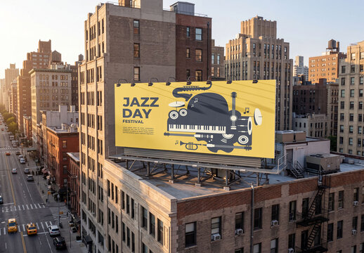 Billboard on a New York Building Roof