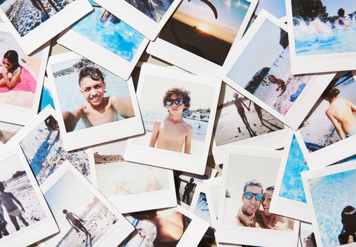 Square Polaroids Template Mockup